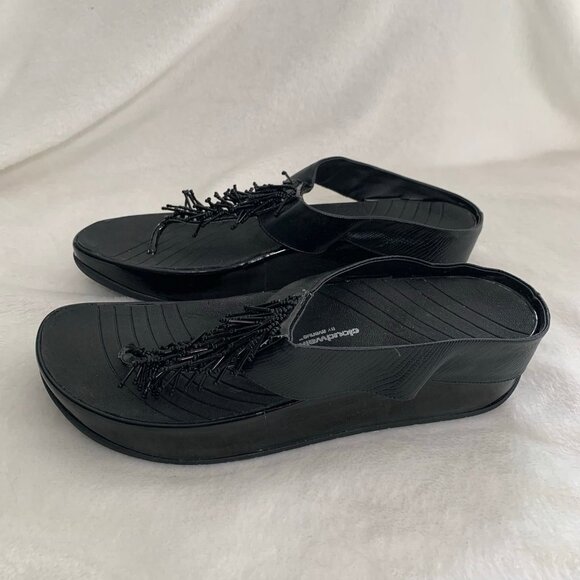 cloudwalkers Shoes - Cloudwalker Daytona black wedge sandals